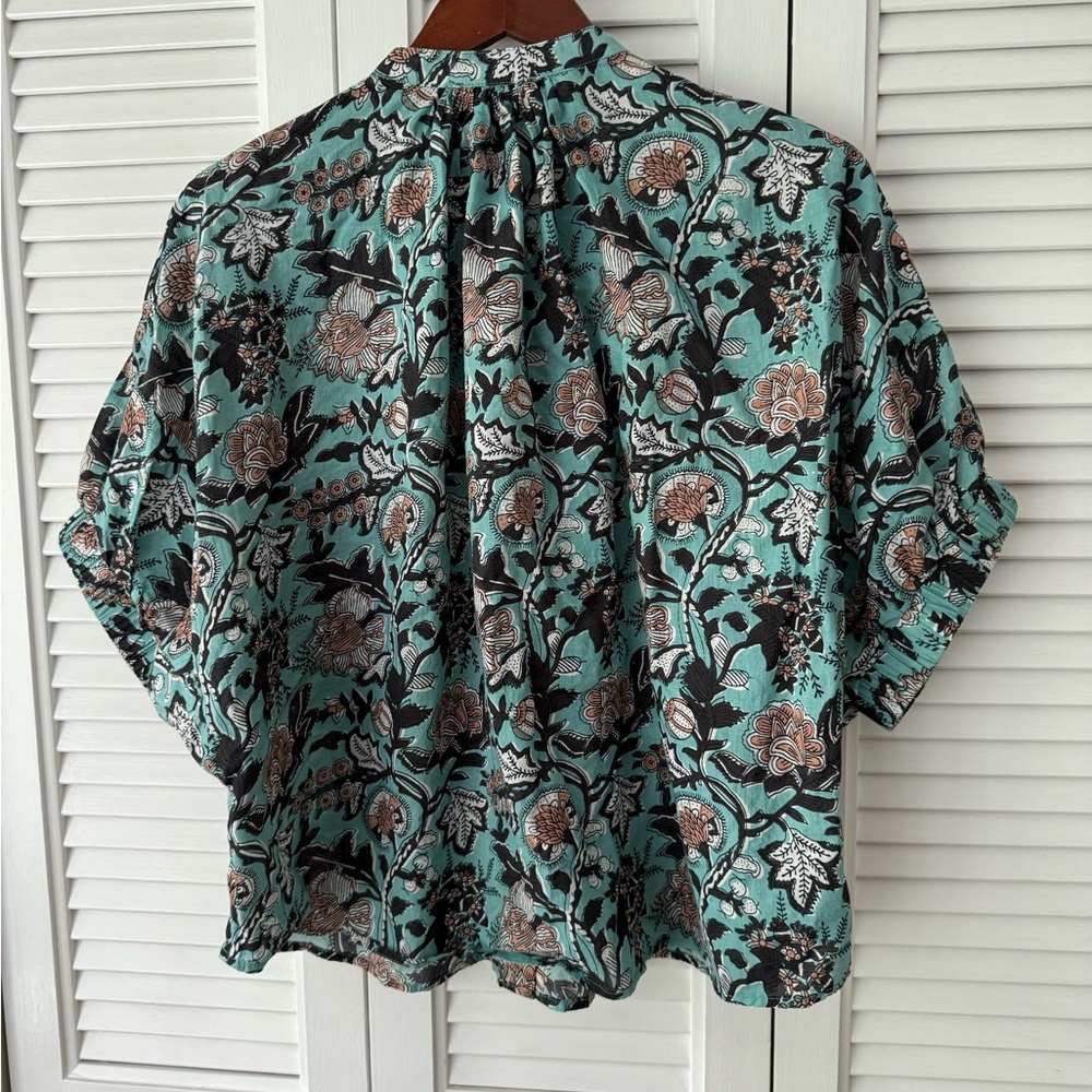 Never a Wallflower Block Print top, NWT, Small - Picture 2 of 11